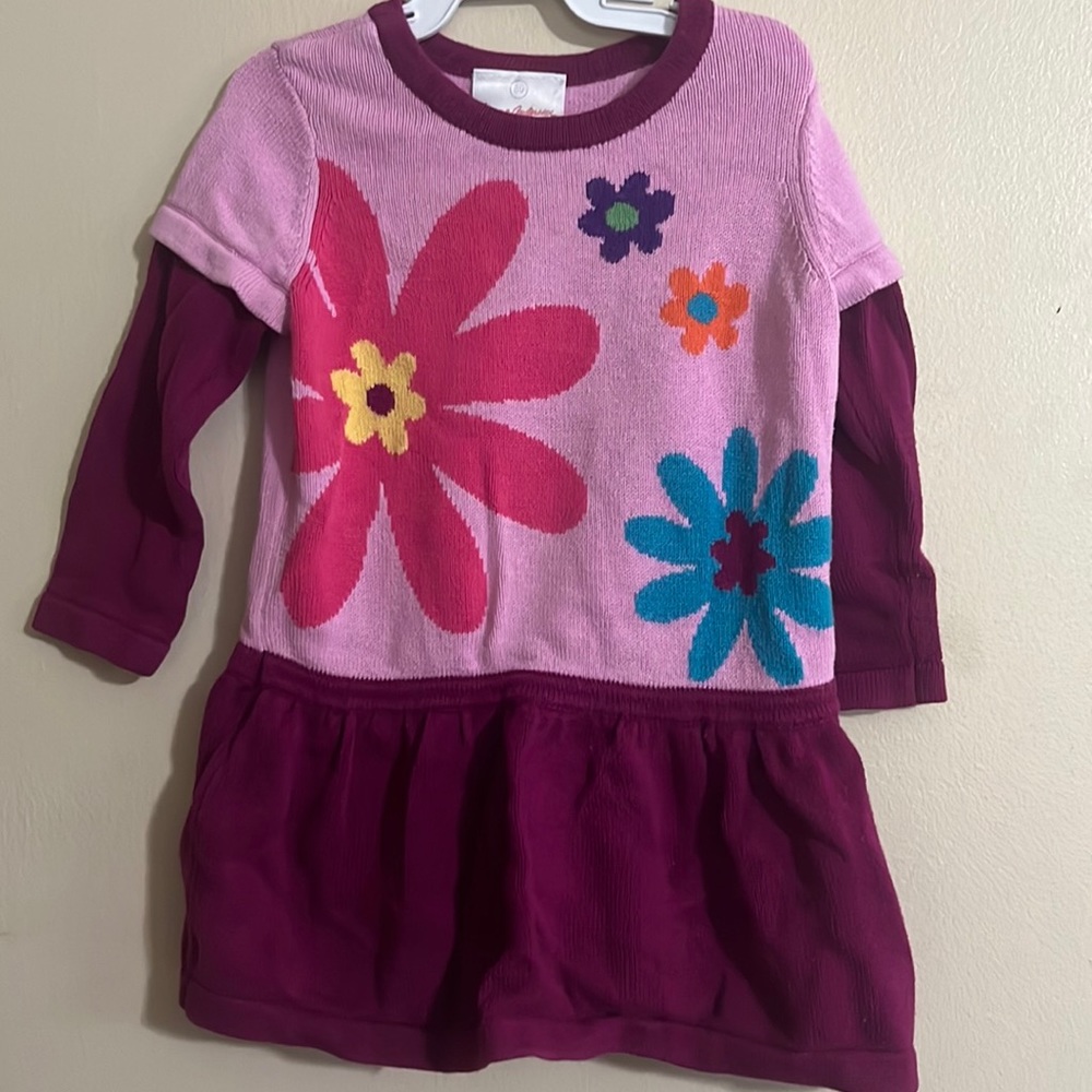 Hanna Andersson Flower long sleeves dress pink 80 toddler 18-24 months 70 vibes